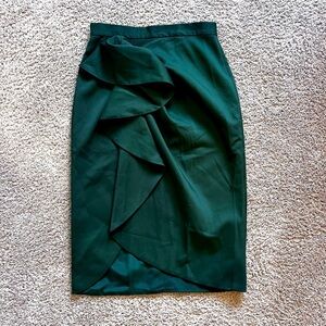 618 Six One Eight satin green pencil skirt size small